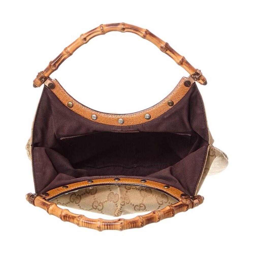 Gucci Beige Gg Canvas Bamboo Bag (Authentic Pre-Loved) - Picture 4 of 4
